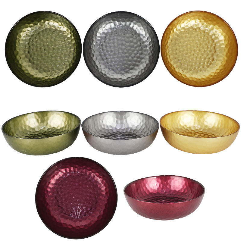 BOL LUXE VERRE 16 CM MIX OR/ARGENT/BRONZE