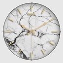 HORLOGE MURALE 35 CM COULEURS MIX:BLANC-NOIR-MARBRE