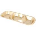 PLATEAU APERITIF 3 COMPARTIMENTS PLASTIQUE 27X10 CM COULEUR OR 