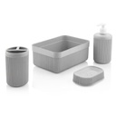 SET 4 PCS SALLE DE BAIN COULEURS MIX:BEIGE-ROSE-GRIS-CAFE