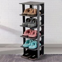 RANGE CHAUSSURES 5 NIVEAUX 28*25*80 CM (MIXE NOIR-GRIS)