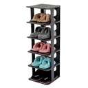 RANGE CHAUSSURES 5 NIVEAUX 28*25*80 CM (MIXE NOIR-GRIS)