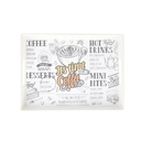 PLATEAU DECO PLASTIQUE 22X29 CM MIX BLANC NOIR DESIGN CAFE
