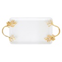 PLATEAU DECO METAL RECTANGULAIRE 29X18 CM MIX BLANC / NOIR