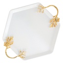 PLATEAU DECO METAL 29 CM MIX BLANC / NOIR