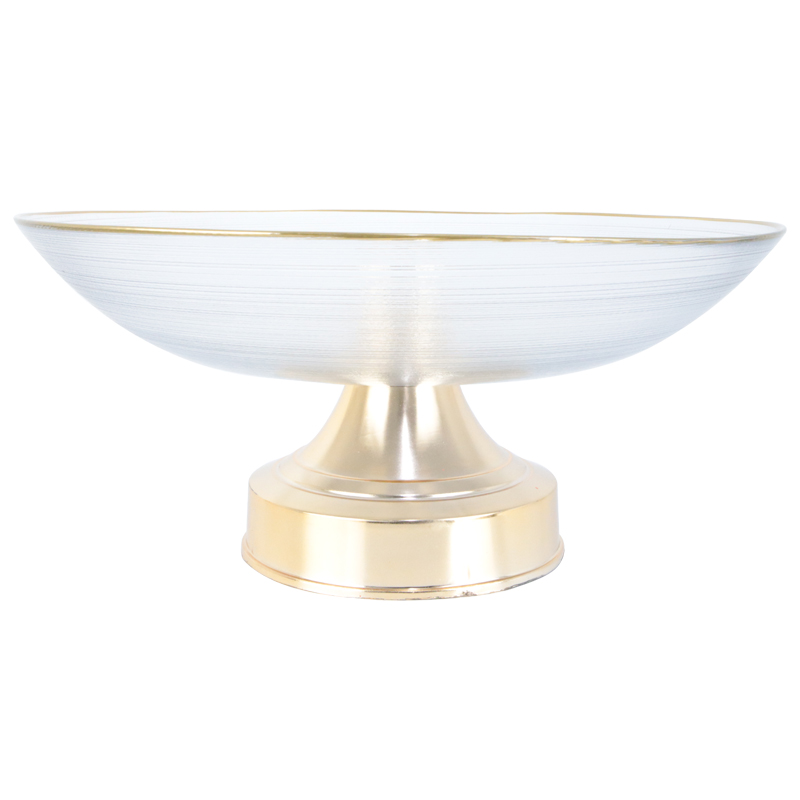 BOL VERRE AVEC PIED MODELE OR 30X12 CM 