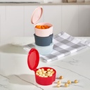 SET 4 PIECES BOITE PLASTIQUE 120 CC MIX VERT/ROSE/GRIS/ROUGE