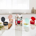 SET 4 PIECES BOITE PLASTIQUE 120 CC MIX VERT/ROSE/GRIS/ROUGE