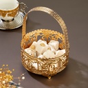 PRESENTOIR PANIER DECO METAL 12 CM MODELE OR 