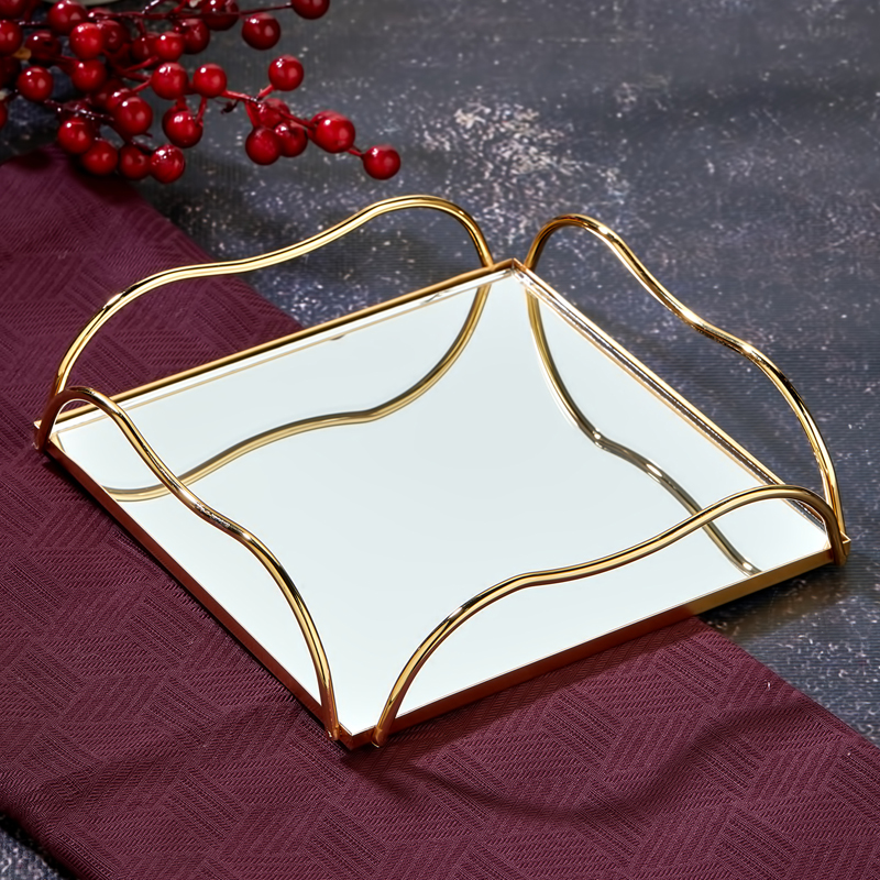 PLATEAU DECO METAL 18X5 X 4 CM MODELE OR 