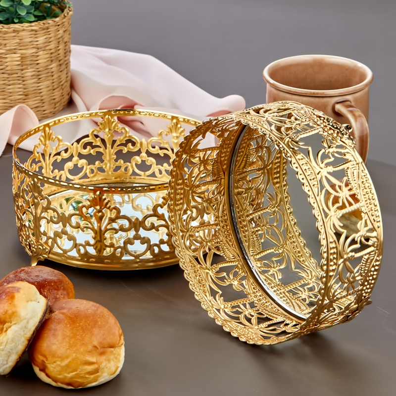 PRESENTOIR PANIER DECO METAL 15 CM MODELE OR 