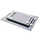 SET 2 PLATEAU DECO MIRROIR POIGNEE ARGENT 26X17 CM + 33X23 CM DESIGN FEUILLE