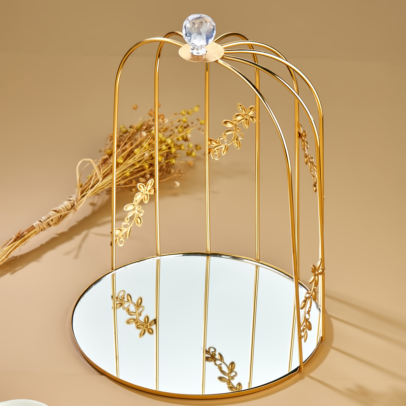 CAGE GRAND MODELE 26X32 CM DESIGN FLEUR MODELE OR 
