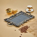 PLATEAU DECO CASABLANCA PLASTIQUE 21X25 CM MIX OR/NOIR/BLANC