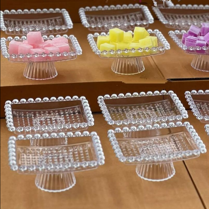 1 PIECE PRESENTOIR DECO CRYSTAL MIX RECTANGULAIRE 12X10 / ROND 11X5 CM 