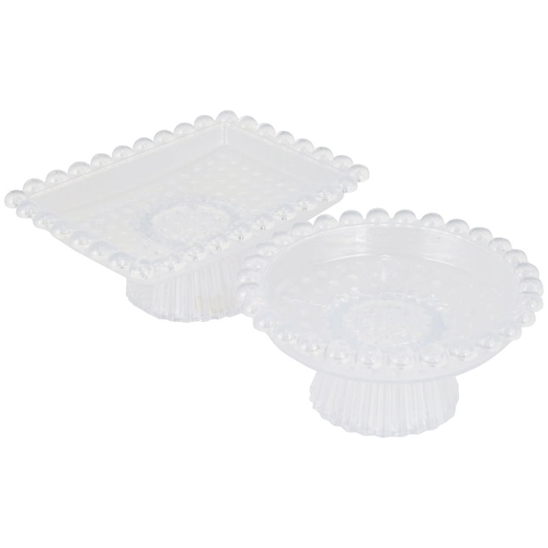 1 PIECE PRESENTOIR DECO CRYSTAL MIX RECTANGULAIRE 12X10 / ROND 11X5 CM 
