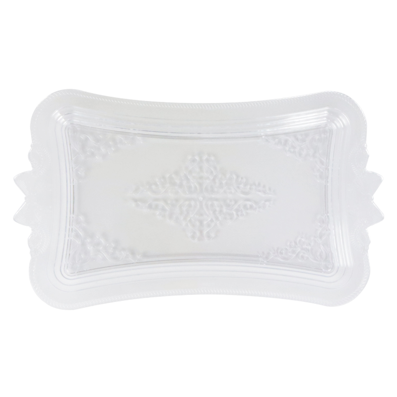 PLATEAU DECO PLASTIQUE TRANSPARENT 30x17 CM 