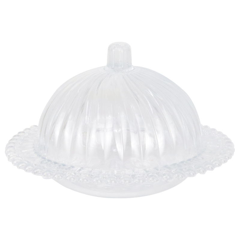 POT DECO PLASTIQUE AVEC COUVERCLE 16X10 CM TRANSPARENT