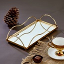 PLATEAU DECO METAL 26X13 CM MODELE OR 