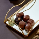 PLATEAU DECO METAL 26X13 CM MODELE OR 