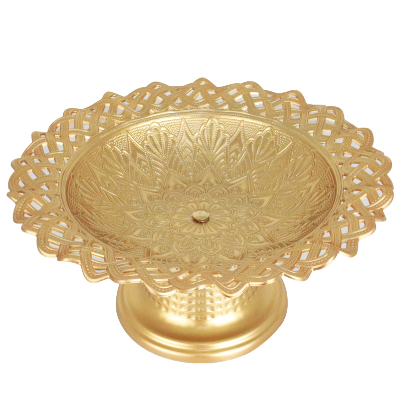 PLATEAU DE FRUIT AVEC PIED 26X12 CM PLASTIQUE MODELE OR