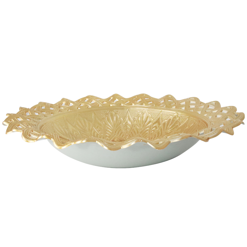 PLATEAU DE FRUIT 25 CM PLASTIQUE MODELE OR 