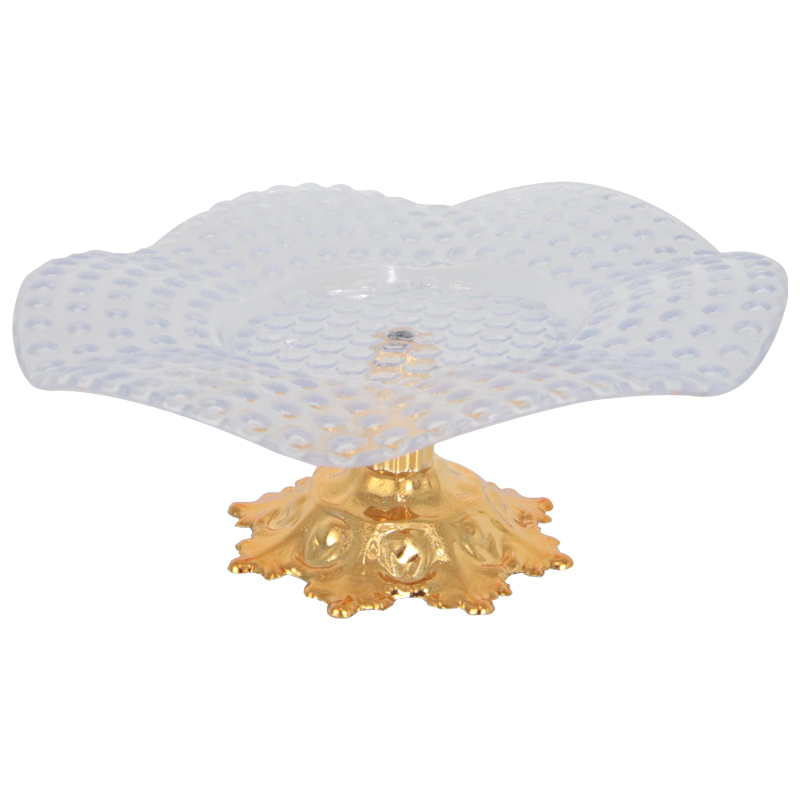 PRESENTOIR DECO PLASTIQUE 12X5 CM MIX OR / TRANSPARENT