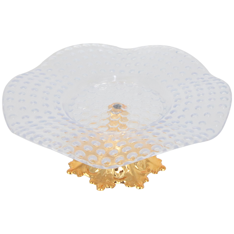 PRESENTOIR DECO PLASTIQUE 12X5 CM MIX OR / TRANSPARENT