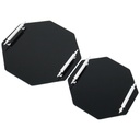 SET 2 PIECES PLATEAUX OCTOGONAL VERRE AVEC POIGNEE ARGENT MODELE NOIR