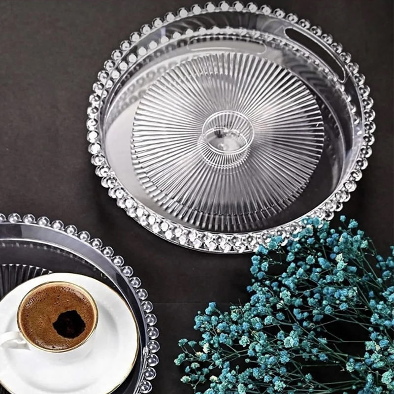 PLATEAU DECO CRYSTAL TRANSPARENT ROND
