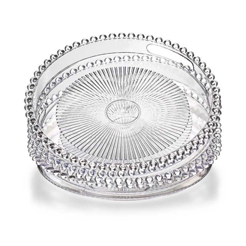 PLATEAU DECO CRYSTAL TRANSPARENT ROND