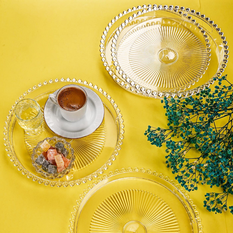 PLATEAU DECO CRYSTAL TRANSPARENT ROND