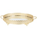 PLATEAU DECO METAL ROND 42 CM MODELE OR 