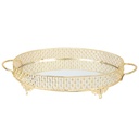 PLATEAU DECO METAL ROND 42 CM MODELE OR 