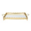 PLATEAU DECO METAL RECTANGULAIRE 37 CM MODELE OR 