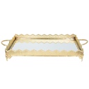 PLATEAU DECO METAL RECTANGULAIRE 43 CM MODELE OR 
