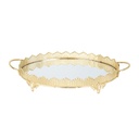 PLATEAU DECO METAL ROND 35 CM MODELE OR 