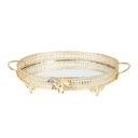 PLATEAU DECO METAL ROND 35 CM MODELE OR 