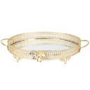 PLATEAU DECO METAL ROND 42 CM MODELE OR 