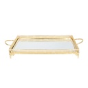 PLATEAU DECO METAL RECTANGULAIRE 37 CM MODELE OR 