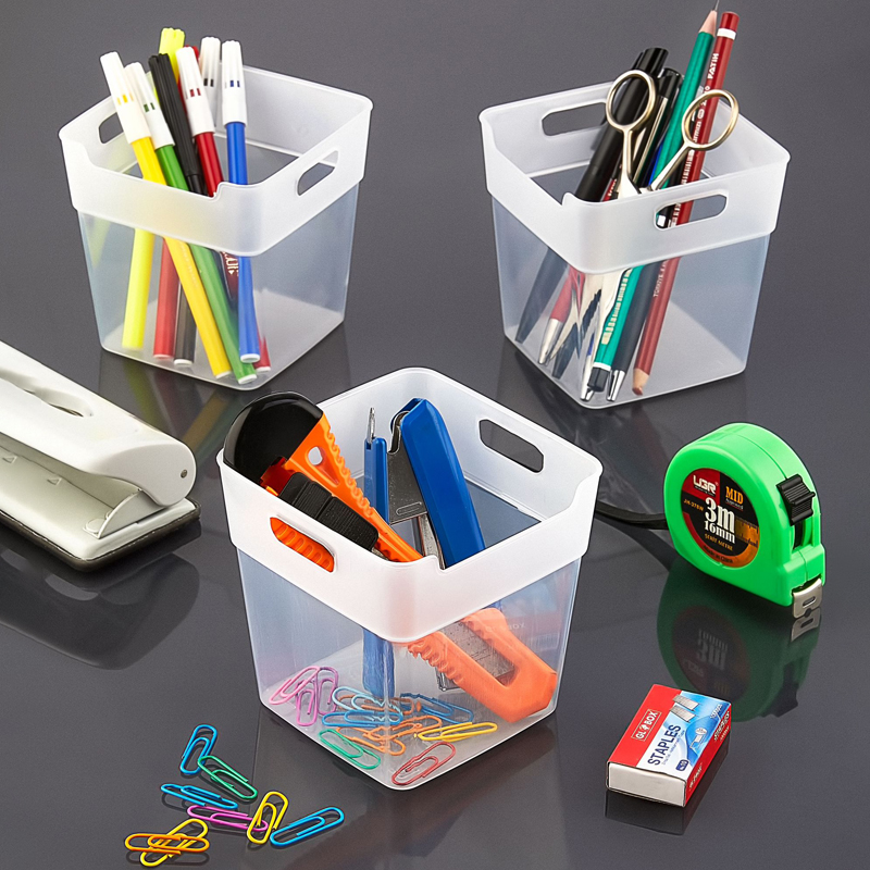 ORGANIZER PLASTIQUE 10X10X10 CM 750 CC. MODELE TRANSPARENT