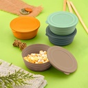 SET 3 BOLS PLASTIQUE AVEC COUVERCLE 400 CC