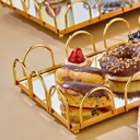 SET 2 PLATEAUX DECO METAL 38X26 CM / 32X19 CM MODELE OR 