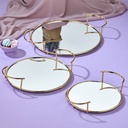 SET 3 PLATEAUX DECO METAL 20 CM / 25 CM / 30 CM MODELE OR 
