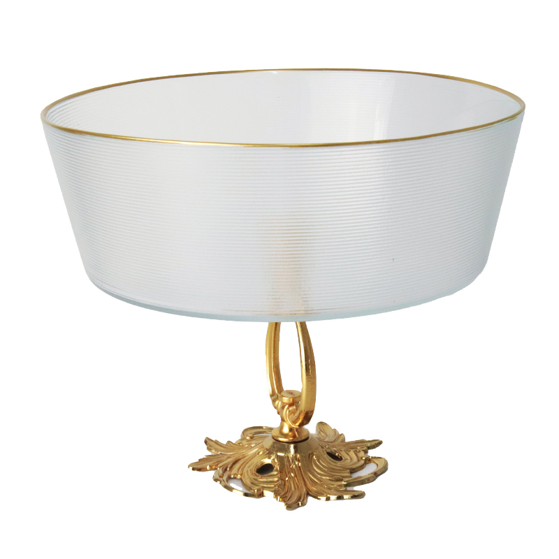 BOL VERRE PRESENTATION 21 CM VERRE AVEC PIED MODELE OR 