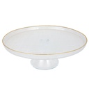 PRESENTOIR VERRE AVEC PIEDS EN VERRE 28 CM 