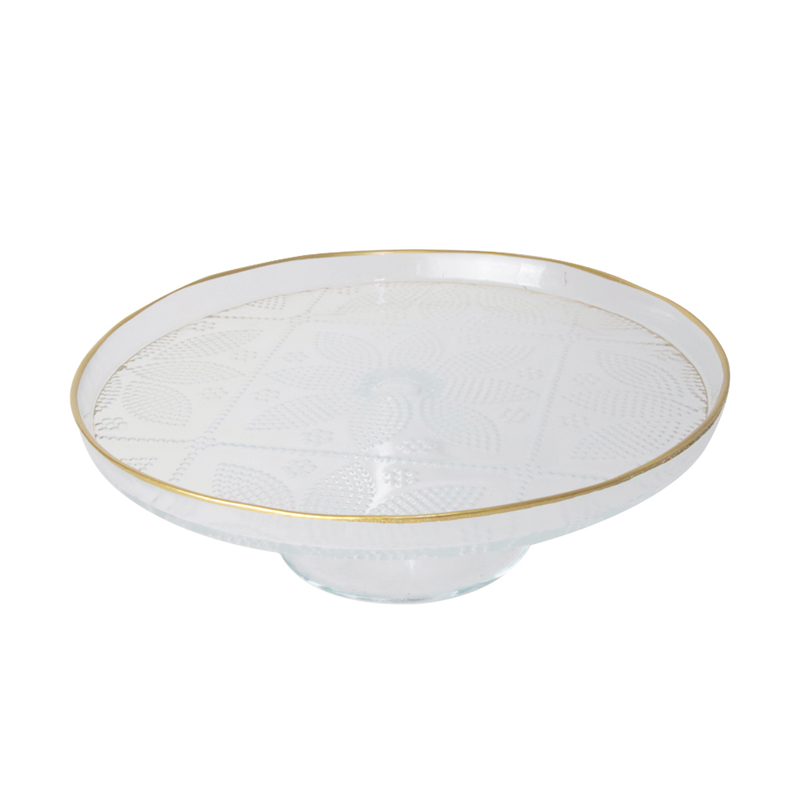 PRESENTOIR VERRE AVEC PIEDS EN VERRE 21 CM 