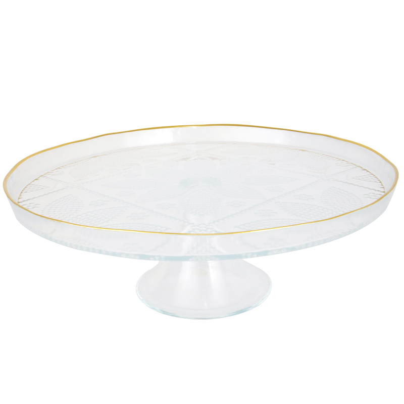 PRESENTOIR VERRE AVEC PIEDS EN VERRE 28 CM 
