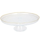 PRESENTOIR VERRE AVEC PIEDS EN VERRE 28 CM 