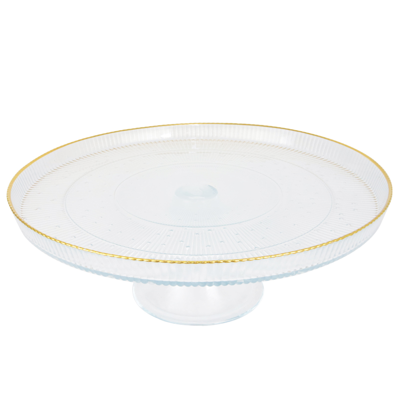PRESENTOIR VERRE AVEC PIEDS EN VERRE 28 CM 
